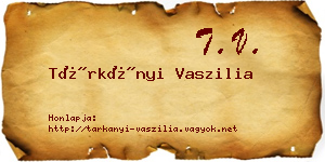 Tárkányi Vaszilia névjegykártya